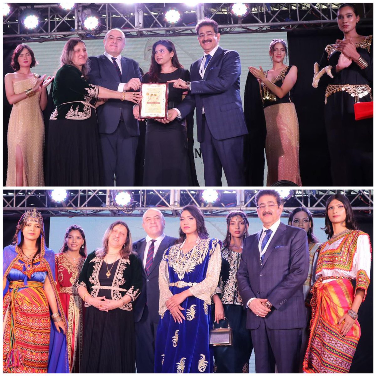 ICMEI-Presented Garments from Algeria 🇩🇿 by AAFT School of Fashion Design at 8th Global Fashion and Design Week Noida 2024 at Marwah Studios inaugurated by H.E. Ali Achoui Ambassador of Algeria to India-🇮🇳 🇩🇿 Indo Algeria Film and Cultural Forum