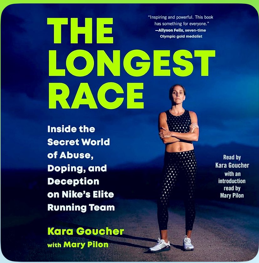 Tonight on my 🏃🏻‍♀️, I finished the audio 📕 by @karagoucher, #TheLongestRace So, so good! 🌟 T/Y #KaraGoucher for being an #upstander to stop atrocities in the competitive running world, esp those experienced by women. Highly recommend to all @mamadocsPOWR, coaches, runners!
