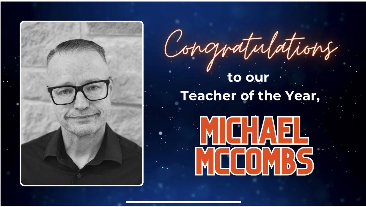 Today we celebrated our Wagner Teacher of the Year, Mr. McCombs! We are proud of the authentic learning experiences he designs for his students and for embedding voice and choice into his classroom! #runwiththePACK #GtownLovesEducators