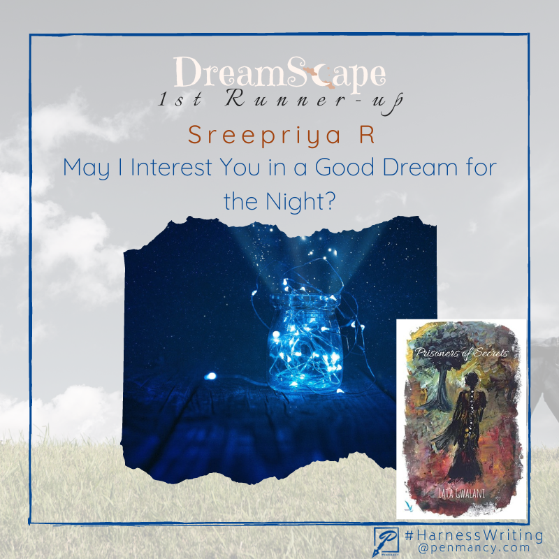 penmancy's tweet image. #HARNESSWRITING #WINNER

Let us congratulate: 
🥉: Of Real-ish Dreams And Not-So-Dreamy Realities! by Deepa Vishal
🥈: May I Interest You in a Good Dream for the Night? by Sreepriya R
🥇: Binding the Shadows by Sharda Mishra

Congratulations on winning books by Lata Gwalani