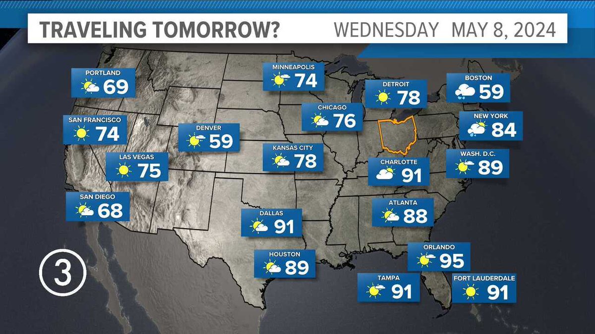 NATIONAL FORECAST | Here's a look at the forecast across the nation tomorrow. #3weather #ohwx