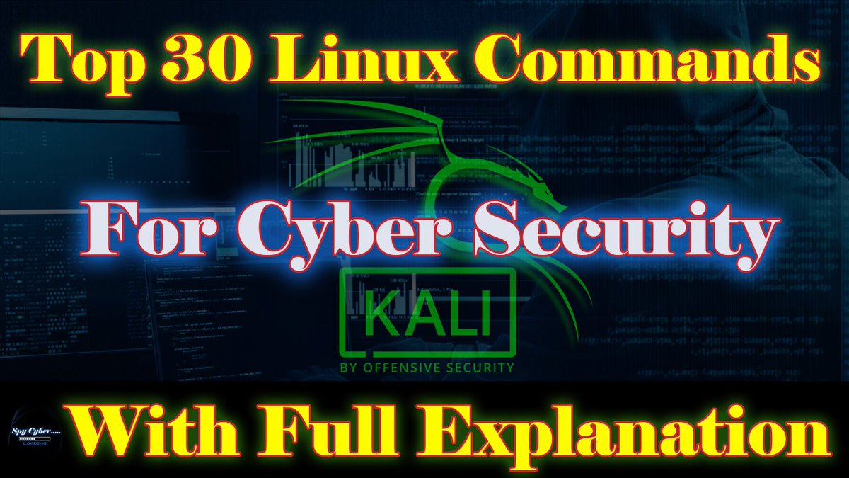 Top Popular 30 Kali Linux commands Cybersecurity and ethical hacking
▶️▶️Watch Now: youtu.be/FquW2NHrCIM

#hacking #IT #cybersecurity #windowsserver #Networking #CCNA #CCNP #linuxaws #InformationTechnology #ITCertifications #spycyber