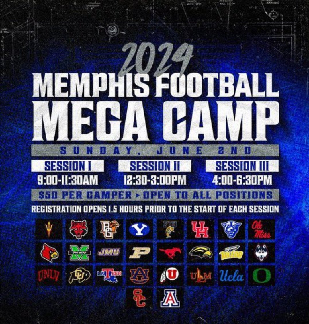 Thank you @Joshualong42 for the invite! @RSilverfield @tcramsey19 @MemphisFBRec @MemphisFB @PatriotRecruits @Coach_AO @Coach__JYoung @CoachBMFreeman @PlayBookAthlete @QBHitList @BigFaceSportss @RecruitGeorgia @ncsa @GeorgiaMaxPreps @PrepRedzoneGA