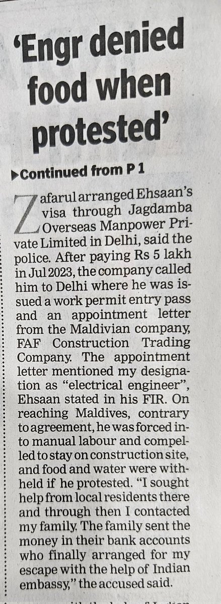This is a novel way of #HumanTrafficking, where young professionals are lured for an #overseas #assignment and are then victimised, harassed, and forced to do #menial and at times, #illegal jobs. Serious concern. Pls intervene and issue #advisory @meaMADAD @MEAIndia @HCIMaldives