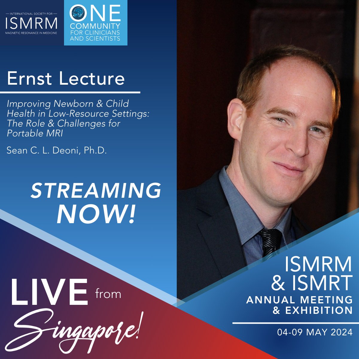 LIVE from Singapore! Watch the Ernst Lecture STREAMING NOW: ismrm2024.blazestreaming.com/sessions/ismrm… #ISMRM2024 #ISMRT2024 #ISMRM #ISMRT #MRI #MR#MagneticResonance #Singapore