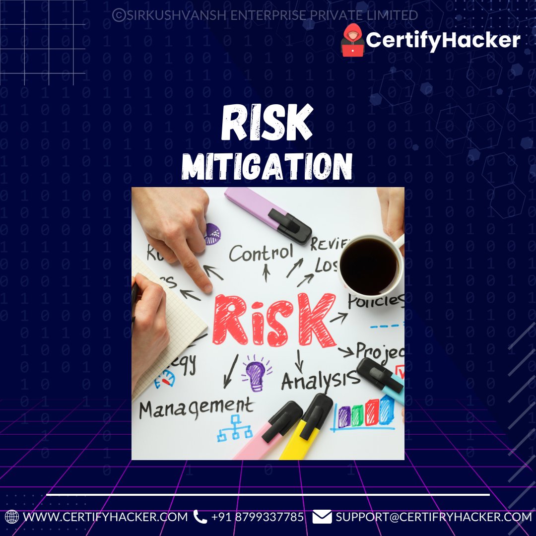 Navigate the digital landscape with confidence! 🌐⚠️ CertifyHacker brings you advanced risk mitigation strategies to safeguard your business from potential threats. Stay proactive, stay protected. #CertifyHacker #RiskMitigation #StaySecure