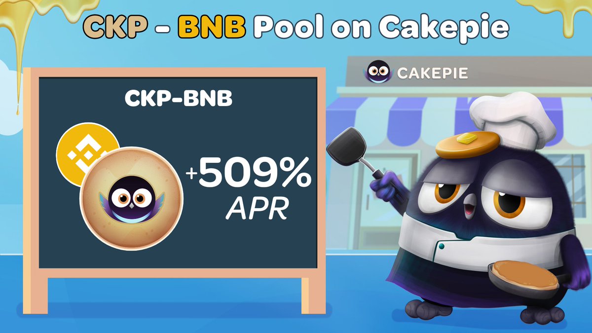 Want to earn mind-blowing returns?🤯 The CKP-BNB LP on @PancakeSwap is your ticket!🎫 By staking your LP tokens on @Cakepiexyz_io, you can pocket up to 509% APR.🤑 Stake now and watch your rewards reach the moon:⬇️ pancake.magpiexyz.io/stake