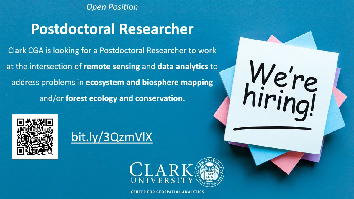 📢Open Position: Postdoctoral Researcher
Our team is looking for a Postdoctoral Researcher to work at the intersection of #RemoteSensing & #DataAnalytics to address problems in #Ecosystem & #Biosphere mapping and/or #ForestEcology & #Conservation

Details: bit.ly/3QzmVlX