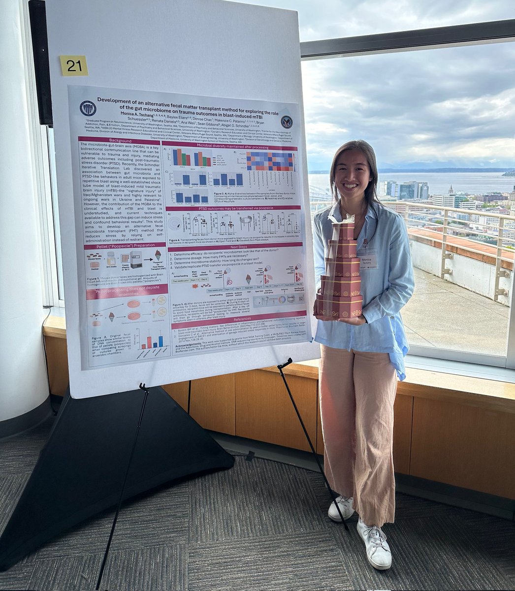 Will present posters for food 🍫 Grateful to win the “Best Poster as Voted by Peers” Award at the @fredhutch Pathogen Associated Malignancies/Microbiome Research Initiative Joint Retreat! First in-person poster presentation: ✅️ #phd #microbiome