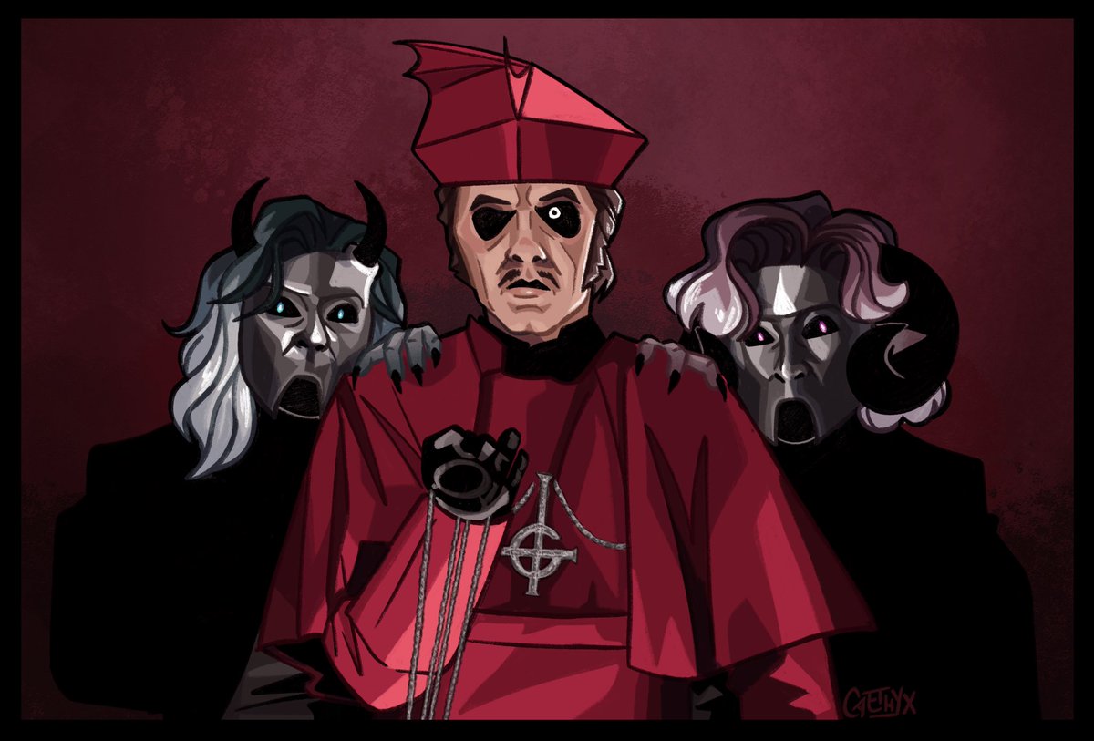 Lionesses and their Cardinal #ghostbandfanart #thebandghost #ghostband #cardinalcopia