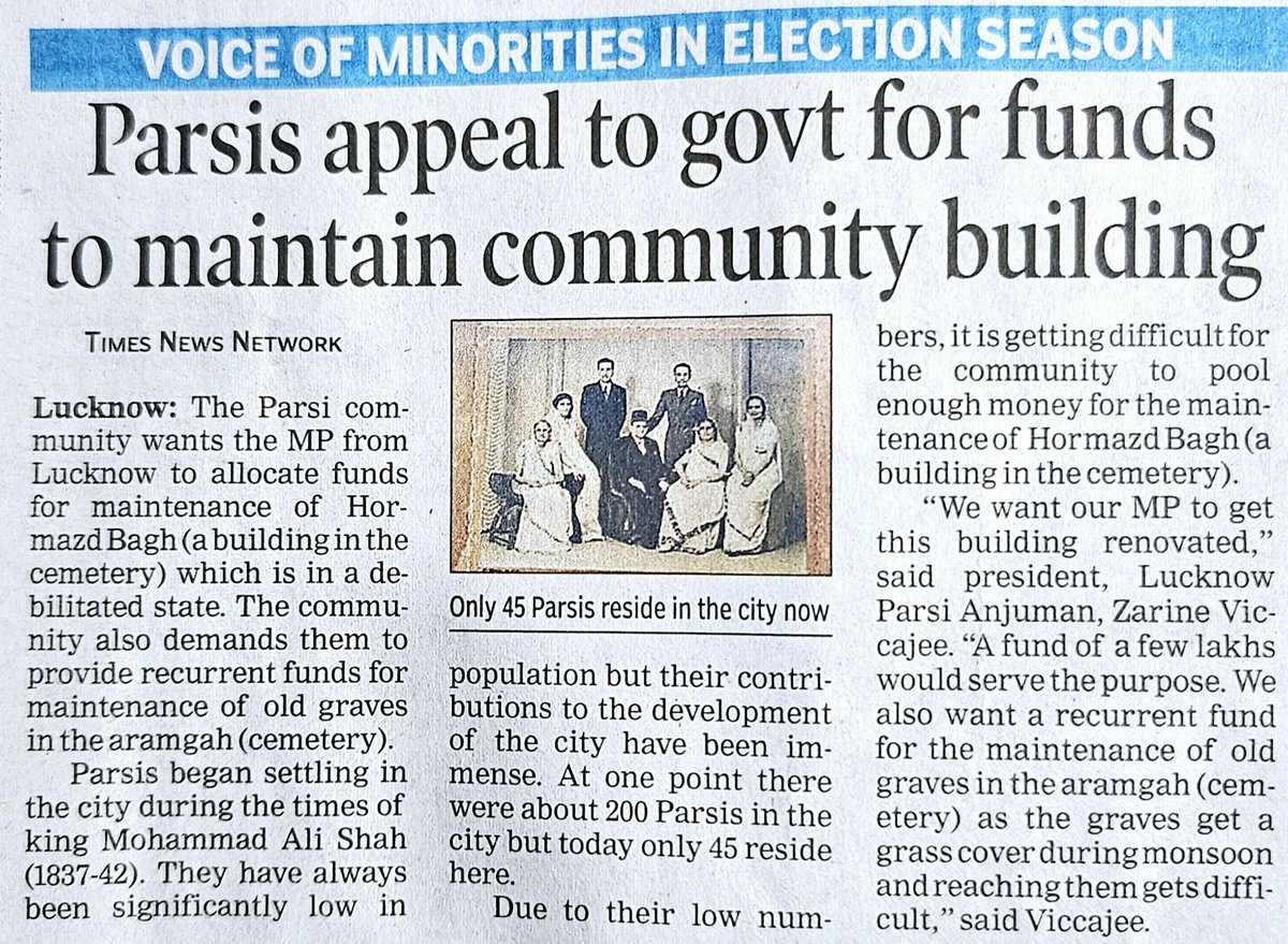 This ask of #Parsi community is very genuine, reasonable and much needed. I am confident that @rajnathsingh ji shall certainly intervene and help in resolving this concern. @LucknowNagar @nagarnigamlko @brajeshpathakup @ParsianaMedia #HormuzBagh #ParsiAnjuman