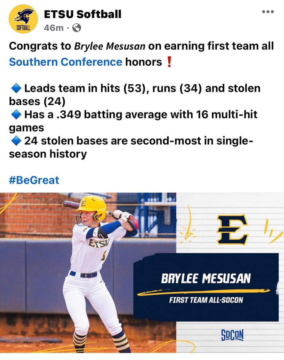 Congratulations to former player, Brylee Mesusan!!! Awesome job!!! ❤️