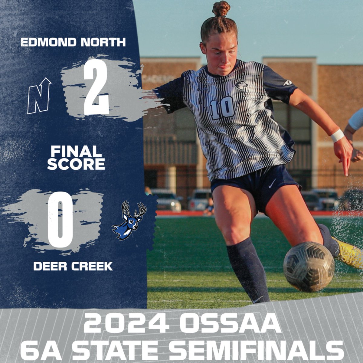 Edmond North Girls Soccer beats Deer Creek tonight at Husky Stadium to earn a spot in the 2024 6A State title game Friday Night at Taft Stadium against Norman North! #HuskyNation #uN1ty @enhs.girls.soccer