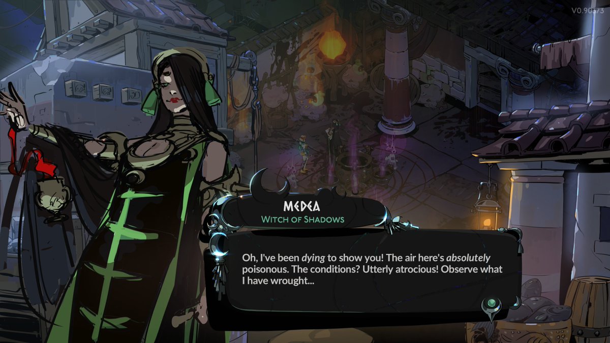 Hades II Spoilers! / /
MEDEA?! I fear I have Odysseus' weakness for witches too...
#Hades2  #hades2spoilers
