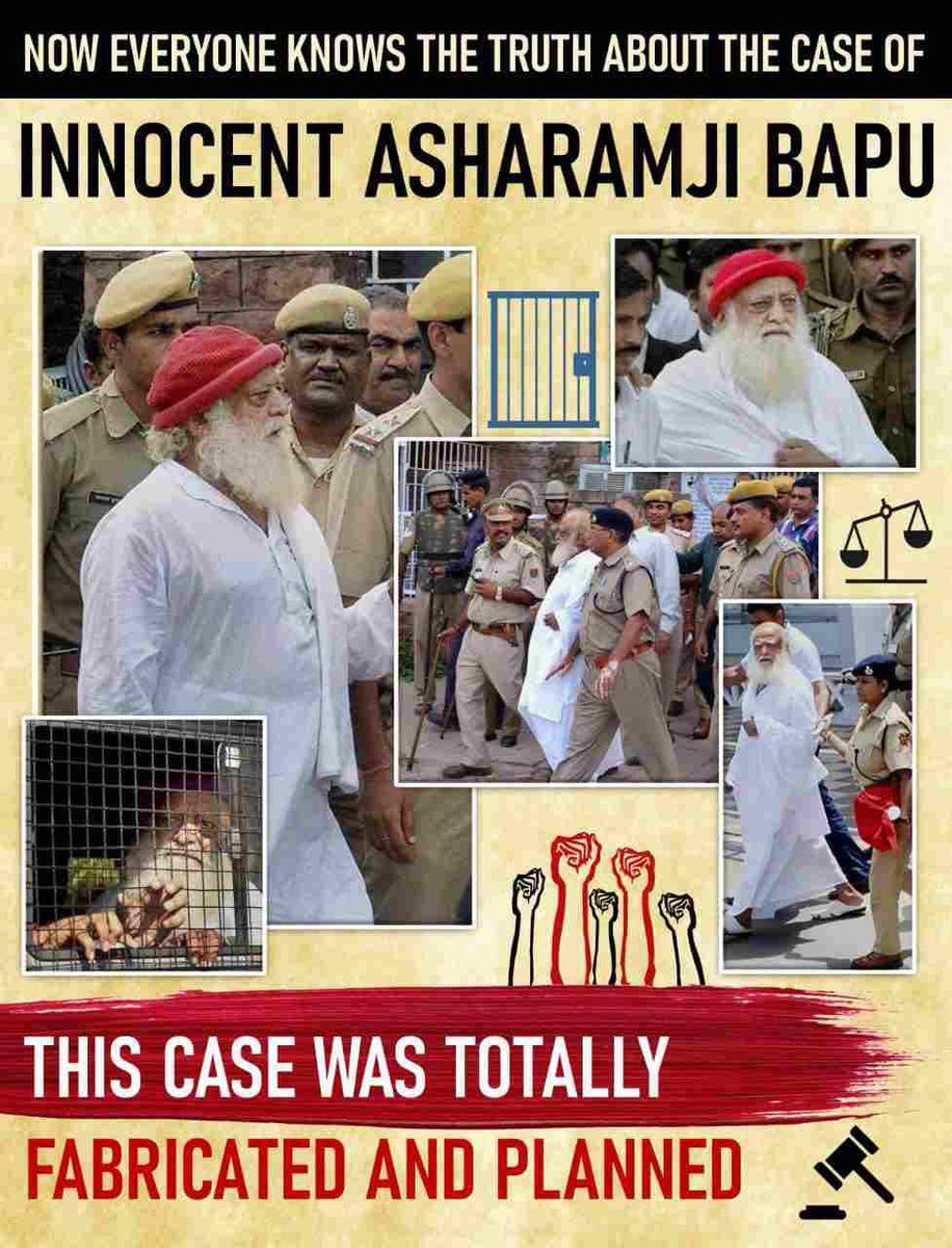 #SeekingJustice how long time have passed but no any relaxation from judiciary all evidence support that bapuji innocent but same thing come at one point no payroll nor bail .
Sant Shri Asharamji Bapu should get bail. 
People In Support