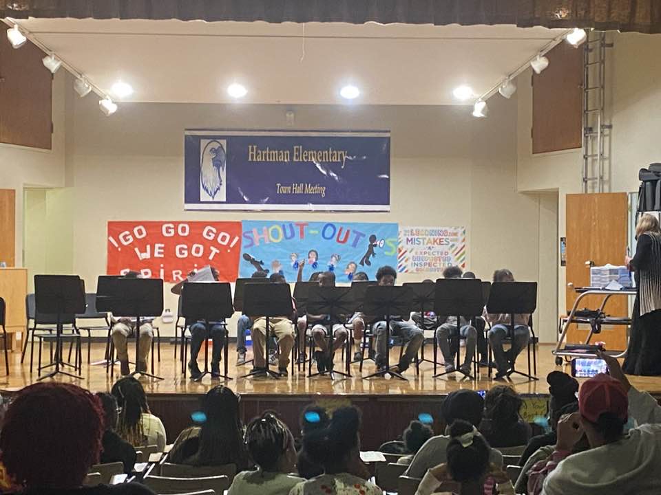 Hartman had their first band performance. The students did a great job.