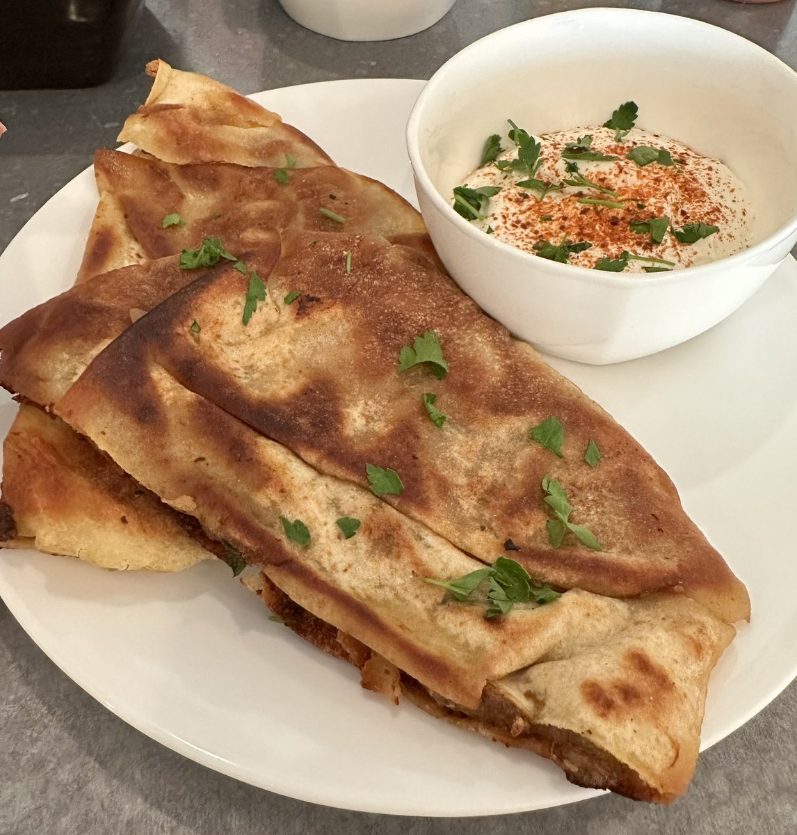 Arayes! Lebanese street food! These are lamb stuffed pitas. I’ve never had them before & not sure what they’re supposed to taste like, but saw a recipe on @foodwishes & decided to make them. Pretty yummy! #DoctorsWhoCook #PCCMeats