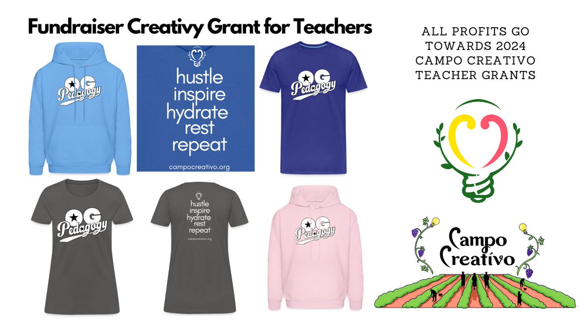 For #TeacherAppreciationDay @campo_creativo is launching our #OGPedagogy merch fundraiser to raise $ for Teacher Creativity grants in Tulare/Kings County Buy 1 for yourself or an OG teacher u know See Creativity Grant info here: campocreativo.org campocreativo.myspreadshop.com