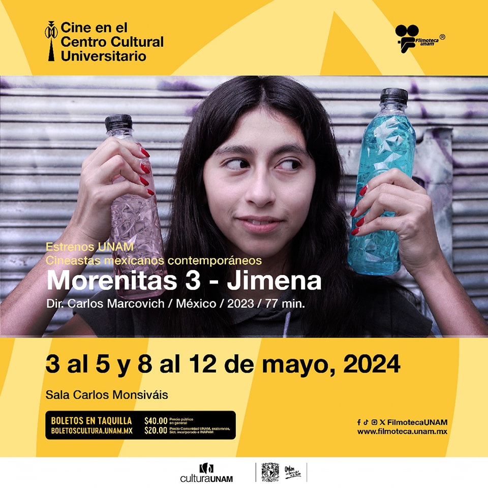 'Morenitas 3 – Jimena' (2023), de Carlos Marcovich, presenta la visión de algunos ciudadanos sobre el racismo, la xenofobia, la violencia hacia la mujer, entre otros temas. 📍Sala Carlos Monsiváis #CCU. filmoteca.unam.mx/exhibiciones/m…