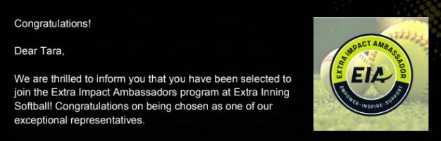 I'm really excited to have been selected to join the Extra Impact Ambassador program at EIS. Thank you @ExtraInningSB for the opportunity, I'm looking forward to this and can't wait to get started! @katielively25 @rmcafee8 @2k9IGNational