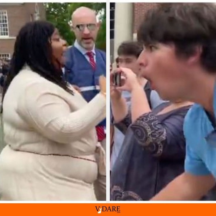 Frat brothers chanting “Lizzo” at a fat protester is a good sign, but what’s happening to the frat brothers is a bad sign. vdare.com/posts/the-fire…