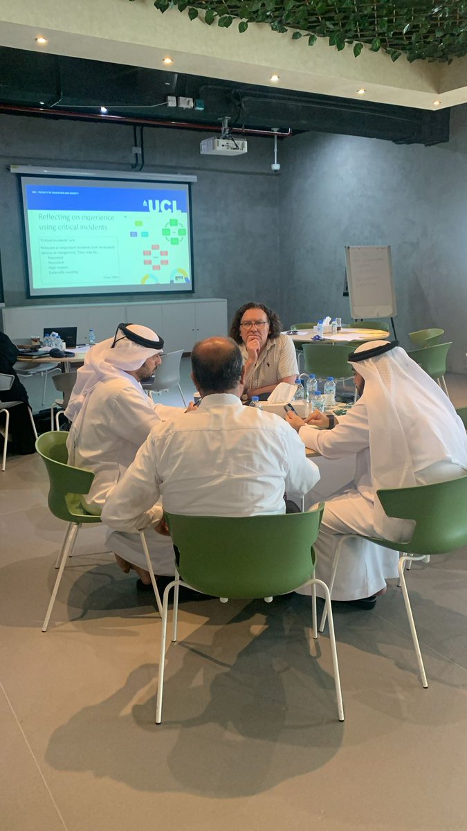 Coming to our last day of mentor training in Abu Dhabi with a group of 20+ senior school leaders in public schools. Despite challenges of language (see photo!) and organisational culture, they're grappling with how best to support teachers non-judgementally. @CEL_IOE
