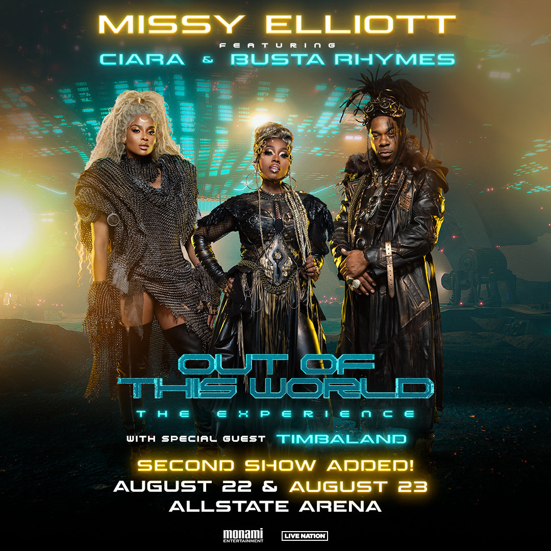 Living legend Missy Elliott takes the stage at the Allstate Arena for a stop on her OUT OF THIS WORLD - THE EXPERIENCE tour. Joined by special guests Ciara, Timbaland and Busta Rhymes, this iconic night is about to be your next core memory. t.dostuffmedia.com/t/c/s/146066