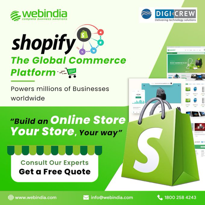 Develop highly custom Shopify Stores exhibiting your products and enhance your Brand Identity. #shopify #shopifystore #shopifystoresetup #shopifystoredesign #ShopifyStoreDevelopment #shopifyexperts #shopifywebsite #shopifybusiness #webindia #digicrew