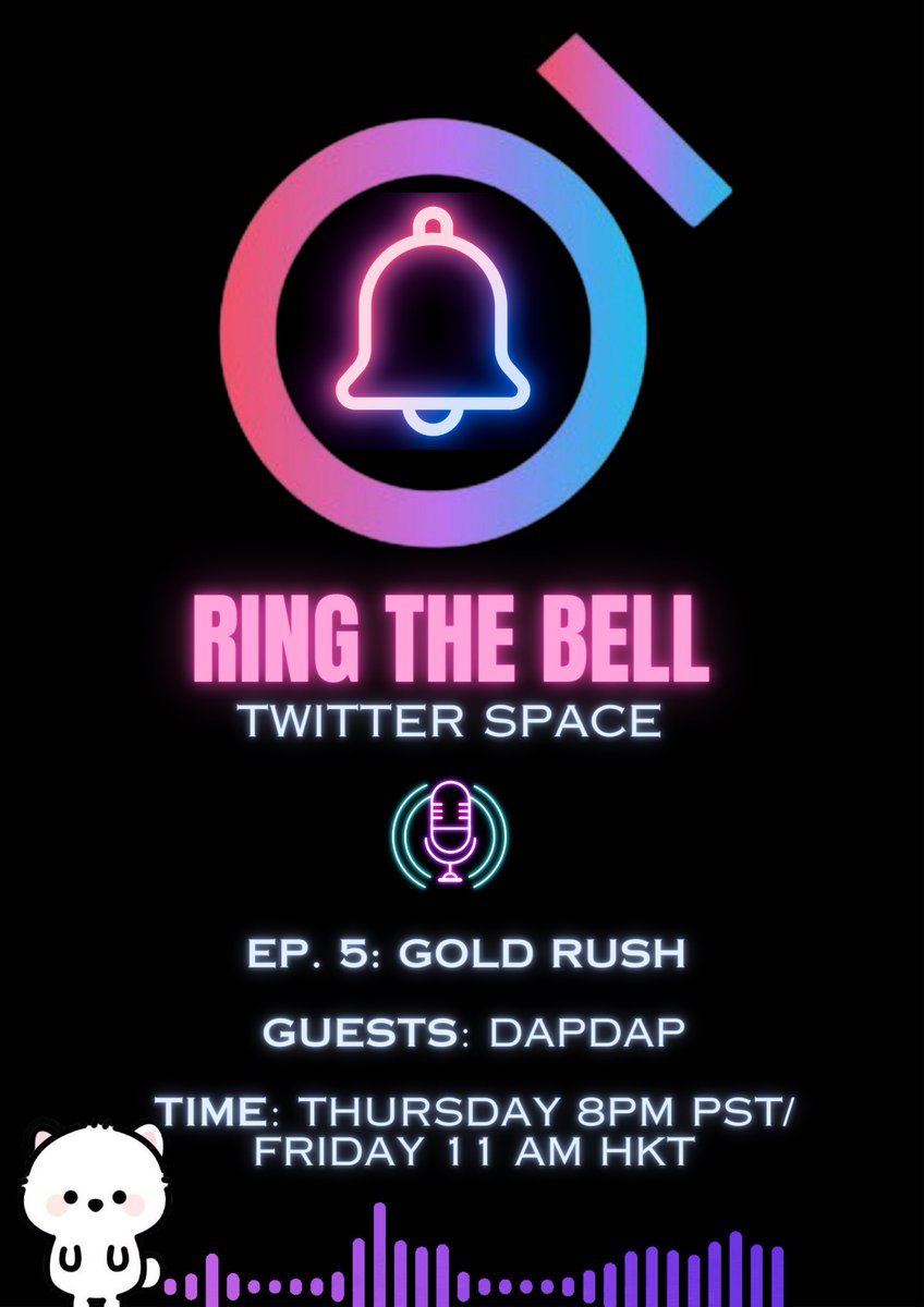 🔔RING IN THE GOLD RUSH🔔

<a href="/ProtocolRing/">Ring Protocol 💍</a> joined forces with <a href="/DapDapMeUp/">DapDap (🤜,🤛)</a> for their Gold Rush campaign

Come and join our AMA with <a href="/DapDapMeUp/">DapDap (🤜,🤛)</a> to learn more on how you can earn Blast Gold from us &amp; their other partners

⏰ THURS, 8PM PST / FRI, 11AM HKT

🛎️: x.com/i/spaces/1ZkKz…
