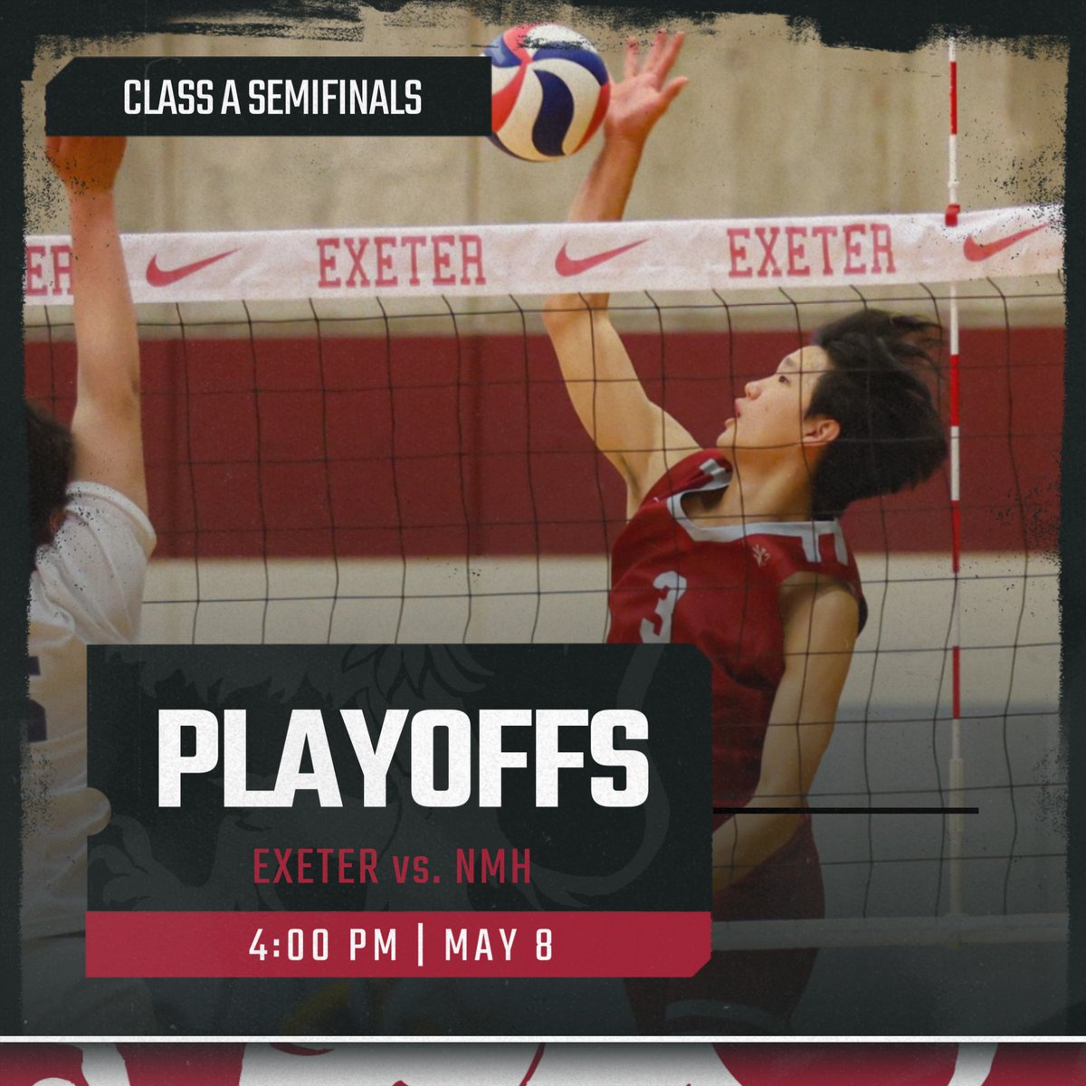 PLAYOFF TIME!! BV Volleyball hosts the Class A Semifinals tomorrow at 4:00pm in Love Gym. Get there and get LOUD! #WeAreExeter