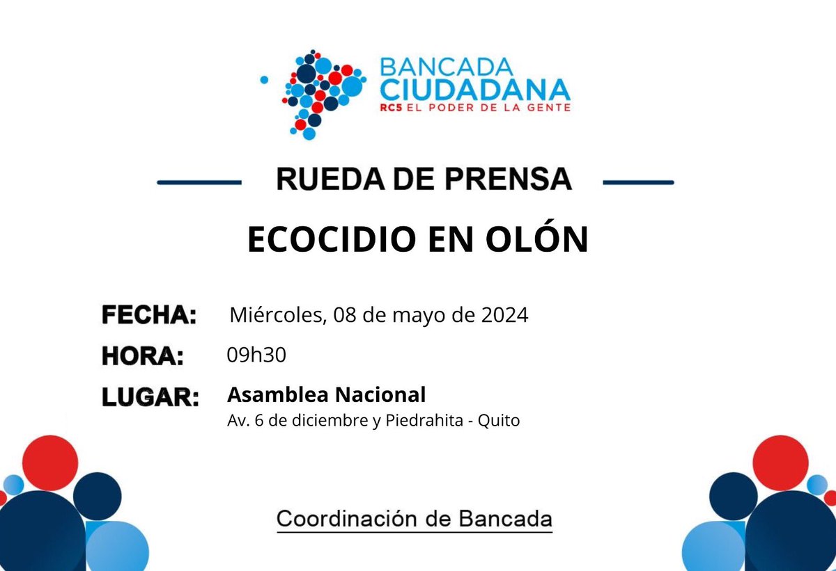 🔴 CONVOCATORIA A MEDIOS 
#BancadaCiudadana