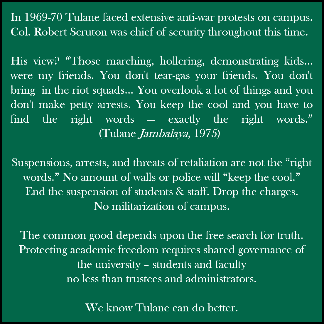 Tulane AAUP tweet media