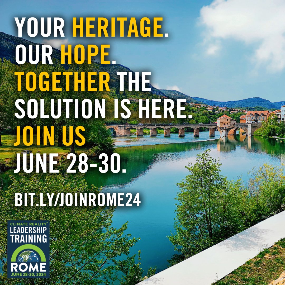 This June, Rome isn't just about ancient history, it's about making history! Join us by attending our next leadership training to gain the skills and network to support #climateaction in your community! Apply to #LeadOnClimate with us on June 28-30! BIT.LY/JOINROME24