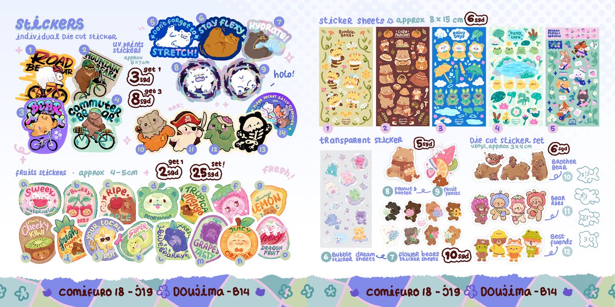 Updated my #doujima catalogue with sgd price! See you at Doujima B-14!! :D