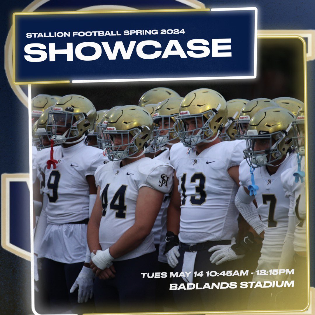 🚨THE SAN JUAN HILLS COLLEGE SHOWCASE IS SET🚨 👉College Recruiters join us next Tuesday in the BADLANDS as the Stallions take the Field for our Spring Showcase🔥 🗓Tuesday, May 14th ⏰ 10:45am - 12:15 🏟BADLANDS #NoBetterPlace🐎 #BuiltAtTheBadlands🏟