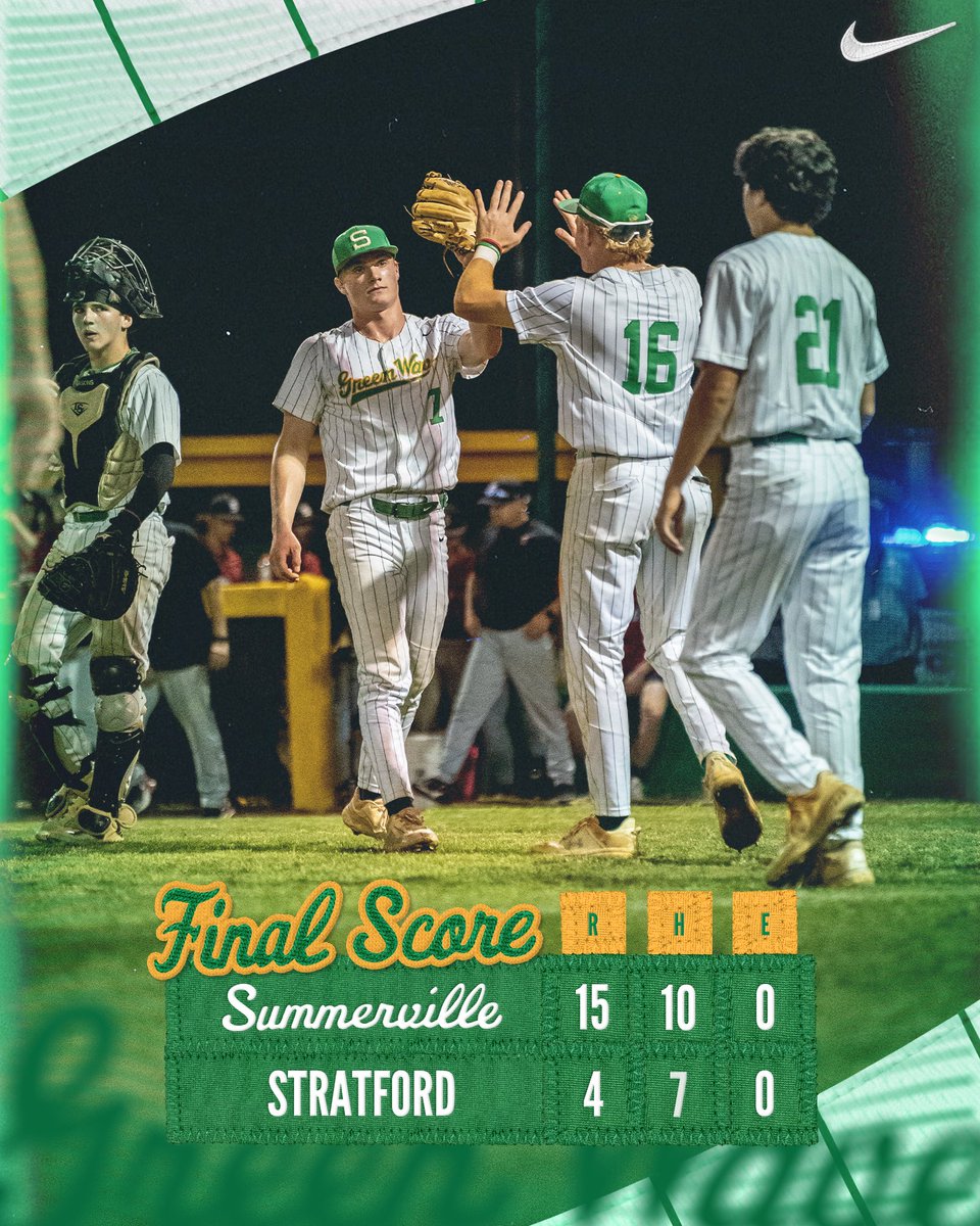 Ball game! District 7 Champs!

We get it done in game 2! Wave win, 15-4!

We’ll host Berkeley this Thursday!

#GoBigGreen | #StayTrippy