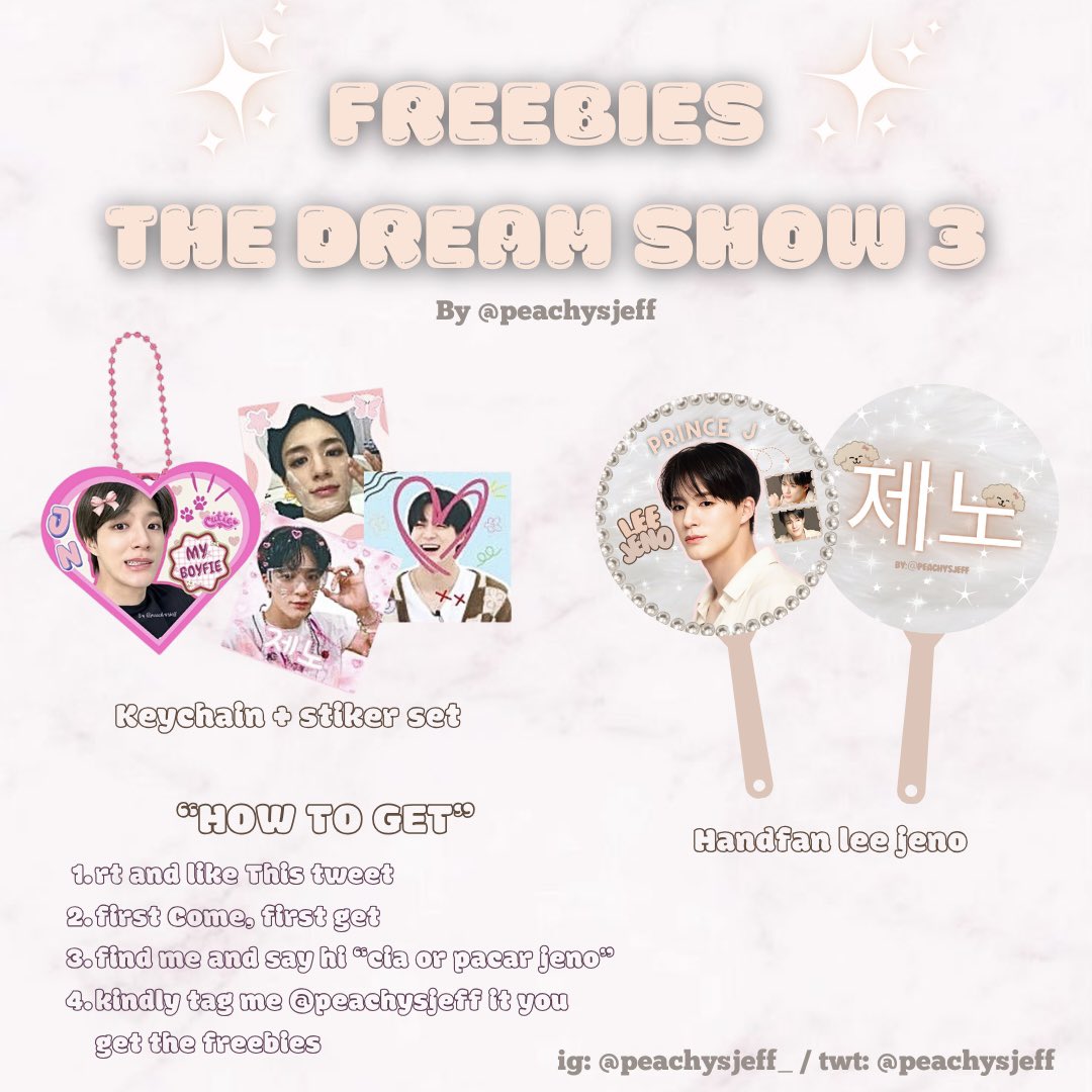 peachysjeff's tweet photo. 𐙚 𝙍𝙏 &amp; 𝙡𝙞𝙠𝙚 𝙖𝙧𝙚 𝙫𝙚𝙧𝙮 𝙖𝙥𝙥𝙧𝙚𝙘𝙞𝙖𝙩𝙚𝙙 ˙⋆.˚ ᡣ𐭩

˚୨୧⋆Freebies TDS 3 in Jakarta ૮₍ ˃ ⤙ ˂ ₎ა
By @peachysjeff

Tambahan freebies yapp handfan jeno, selain keychain jeno kalian bisa dapetin ini dan ini eksklusif very limited qty💗

 Ini utk preview keduanya🫶🏻 https://t.co/v1LB7P6k4b