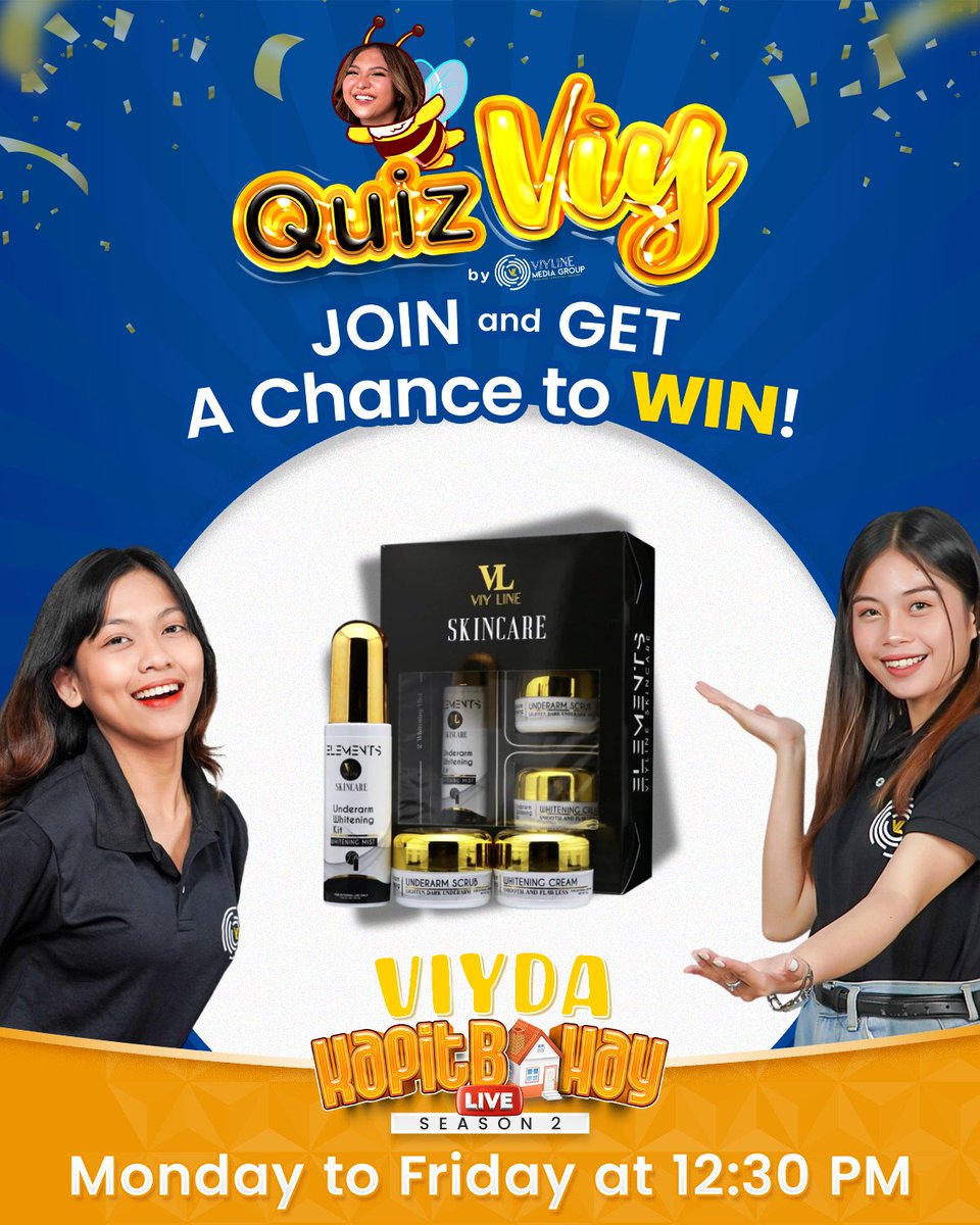 VL_MediaGroup's tweet photo. Wins-day na ulit, mga kapitbahay! Handa na ba kayo sa aming mga chika at pa-premyo?
Tara na't tumutok mamayang 12:30 PM sa VIYDa Kapitbahay Live para sa tsansang manalo ng Viyline Skincare Underarm Whitening Kit!
#VIYDaKapitbahayLive #VIYLineCosmetics #VIYLineMediaGroup https://t.co/ln5X8FLeDx