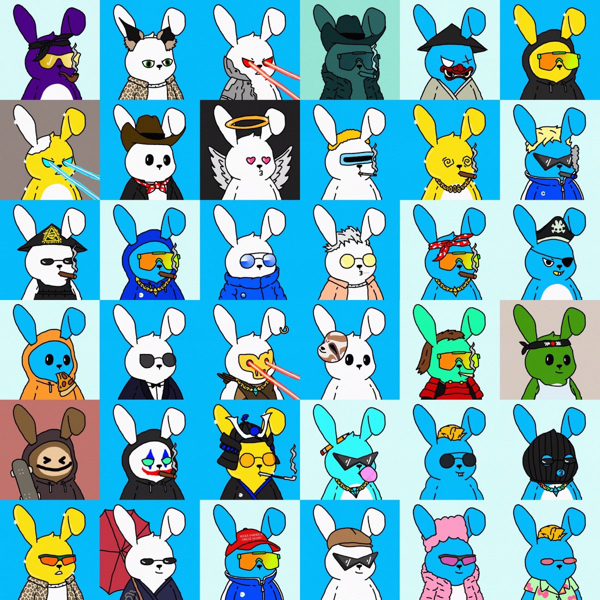 Over 40 1/1 Bunnies created for members of My FT club. Really loving the way this has all come together 🐰
