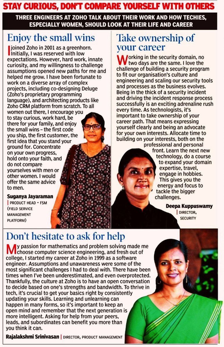 My article in today’s @timesofindia along with my dear friends at @Zoho 😍