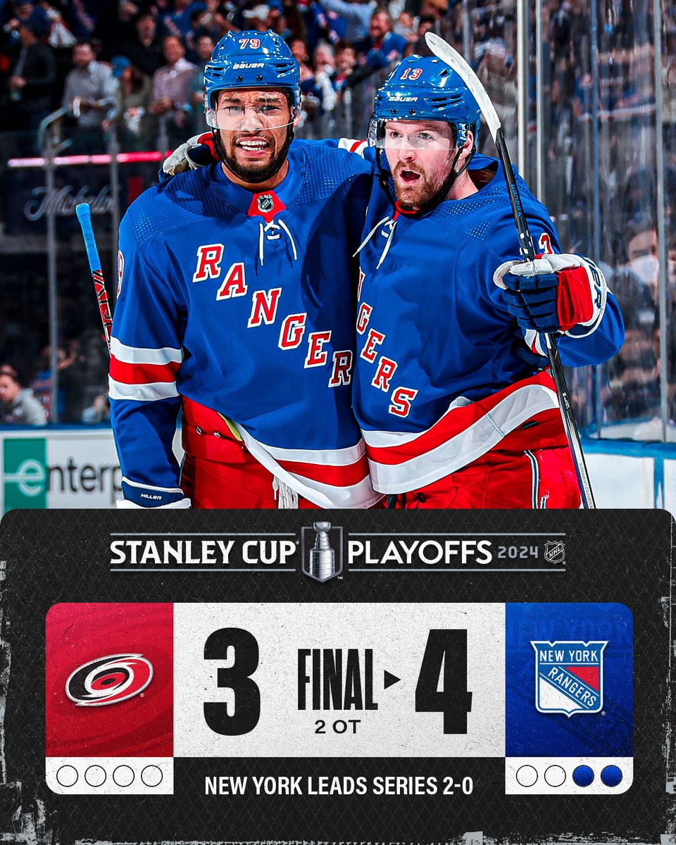RANGERS TAKE GAME 2 IN DOUBLE OT 🗽 #StanleyCup