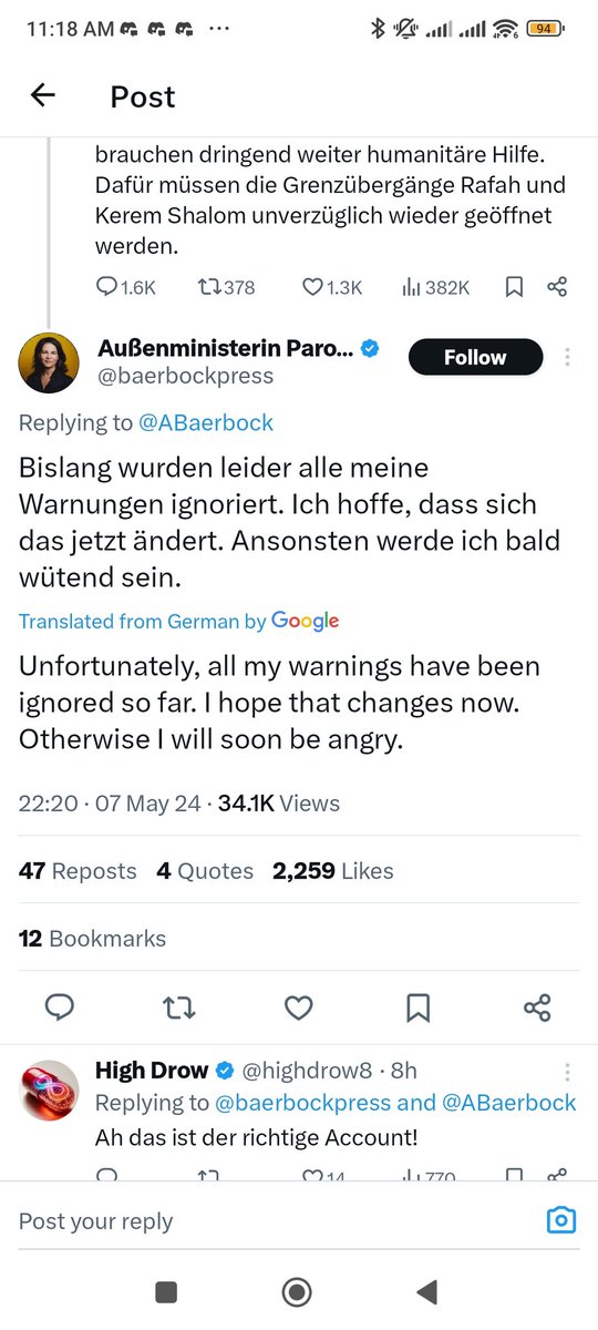 據說這是德國外長
'I will soon be angry'