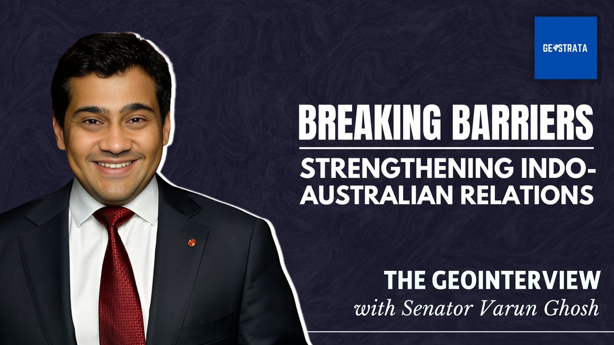 TheGeostrata's tweet photo. This edition of #GeoInterview with @Sen_varunGhosh focused on over-all bilateral relationship of #India and #Australia, exploring several nuances like shared vision for the #IndoPacific, #efence ties, #climatechange and much more.
Click here to watch๐:
https://t.co/sEyphGOh0O https://t.co/Ck9LxBP20x