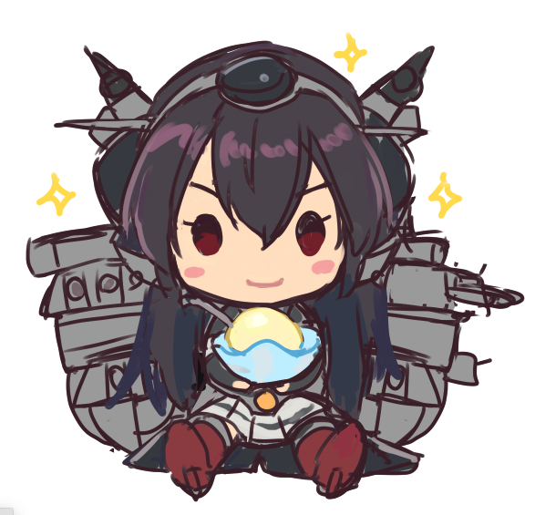 長門(艦これ) 「ノベルティ用の自立ミニアクスタ、間宮アイス持った長門さんにしようかなラフ 」|かすみのイラスト