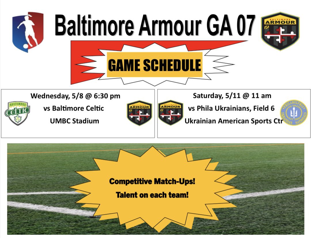 Looking fwd w/@bagirlsacademy 2 competitive games this week! Baltimore⚽️battle 6:30pm Wed.5/8 & Sat.5/11 Ukrainian American Sports Ctr in PA 11am @GAcademyLeague @ImYouthSoccer @ImCollegeSoccer @DMVSoccer96 @BaltNGSoccer @TopDrawerSoccer @TheSoccerWire @PrepSoccer @TopPreps