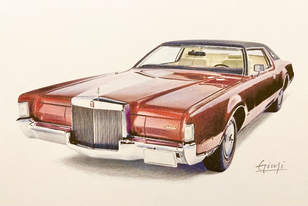 1972 リンカーン・コンチネンタル Mark IV
#アメ車 #水彩色鉛筆画
Lincoln Continental Mark IV
#watercolor #colorpencil #drawing