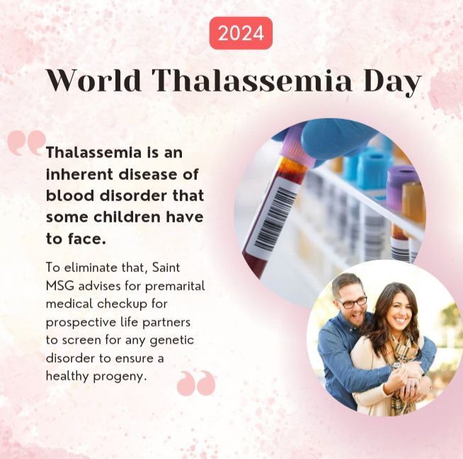 #WorldThalassemiaDay

Blood donor 
Selfless blood donation 
Ram Rahim has taught us to serve humanity without any personal benefit. Blood donation is one of that selfless services which Dera Sacha Sauda is providing to all the Thalassemia patients.  Salute to Dr.MSG