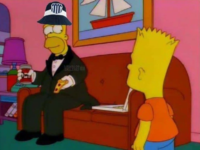 •Porque tan elegante Homero? 
-Hoy juega Talleres de Americaa