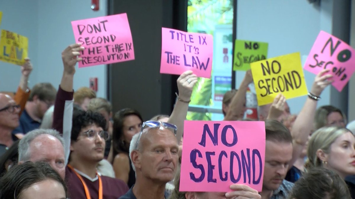 Sarasota school board votes to reject new Title IX guidelines, potentially risking funding 8.wfla.com/3wg2xzv | @WFLALinnie reports