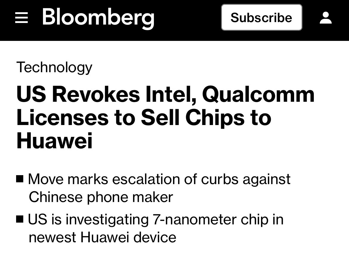 The US government is trying everything to kill Huawei. But Huawei is unkillable. This will only accelerate the indigenization of the Chinese semiconductor industry.